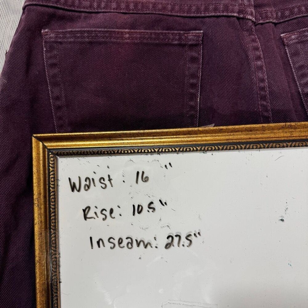Vintage Wrangler High Rise Mom Jeans Plum Purple USA Made 16x29 100% Cotton - Picture 5 of 5